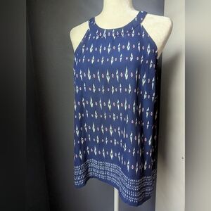 Artisan Ny Navy and White Patterned Blouse